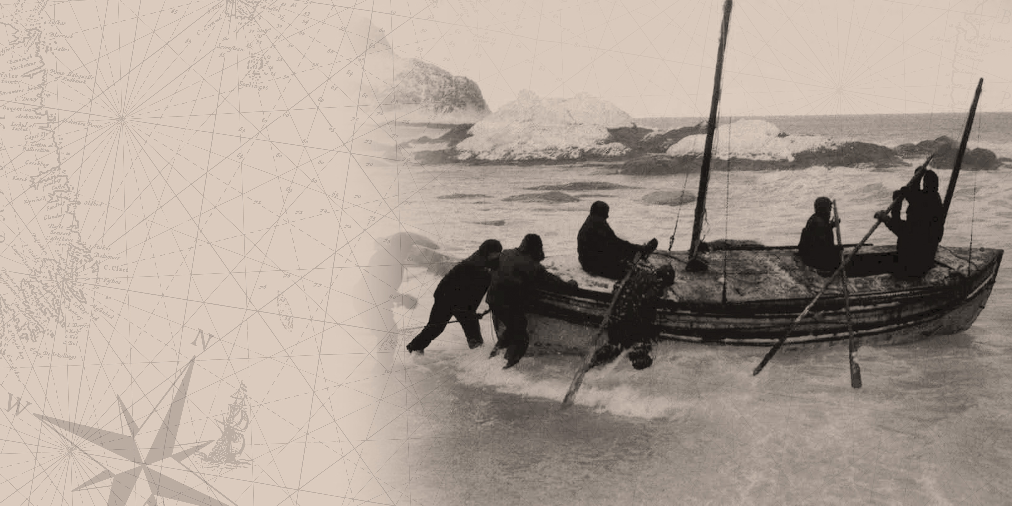 The Endurance listing to port in the ice.